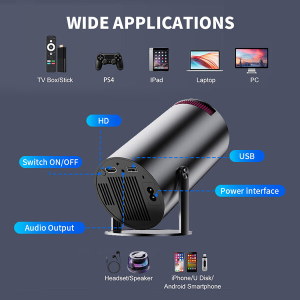 4k portable smart android mobile projector