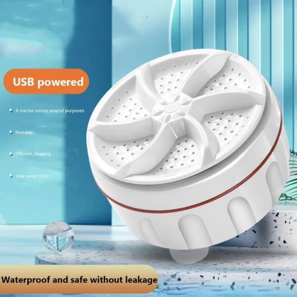 Portable Spinning Laundry Mini Ultrasonic Turbine Washer Machine - Image 2