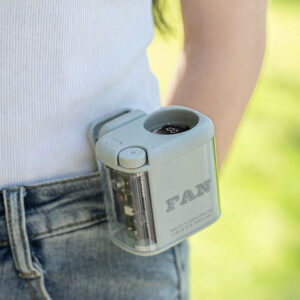 Portable Outdoor Waist Fan 100-Speeds Clip-on Fan with LED Light