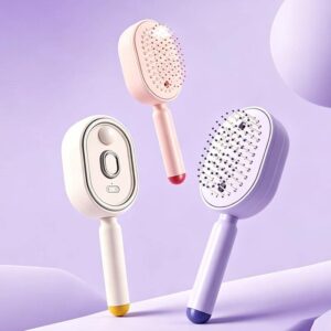 Multifunctional Spray Electric Comb with Air Cushion Structure Self-cleaning